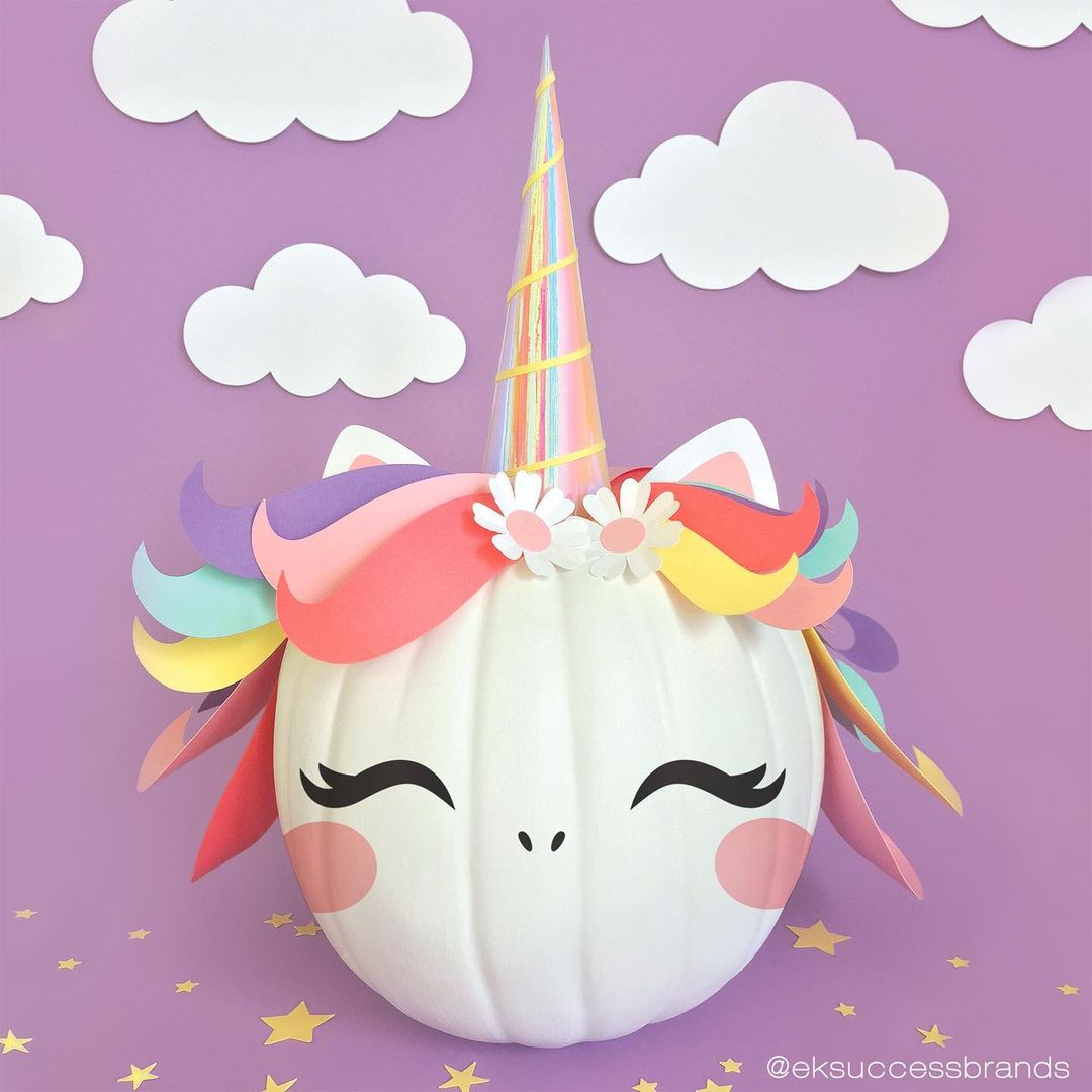 Craft a Dreamy Unicorn Pumpkin with Paper Accents