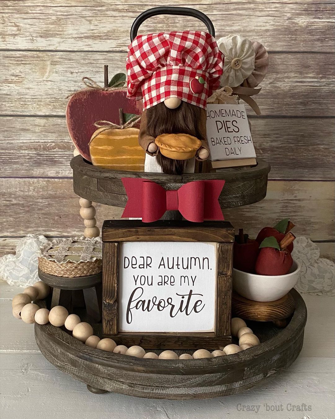 Add Whimsy to Your Fall Decor with a Charming Tiered Tray Display