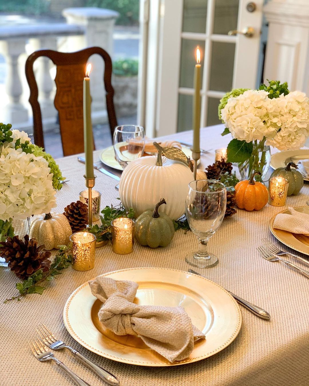 Elegant Fall Tablescape with Natural Accents