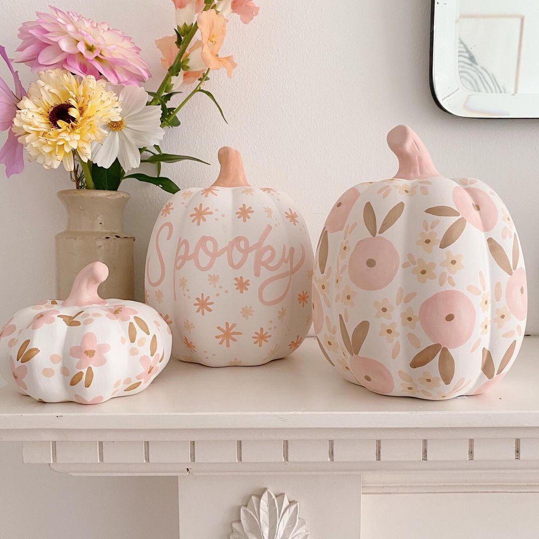 Soft Pastel Pumpkins with Playful Patterns and Lettering