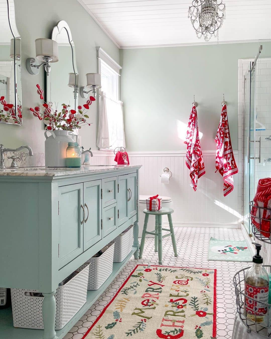 Cheerful Christmas Bathroom Refresh