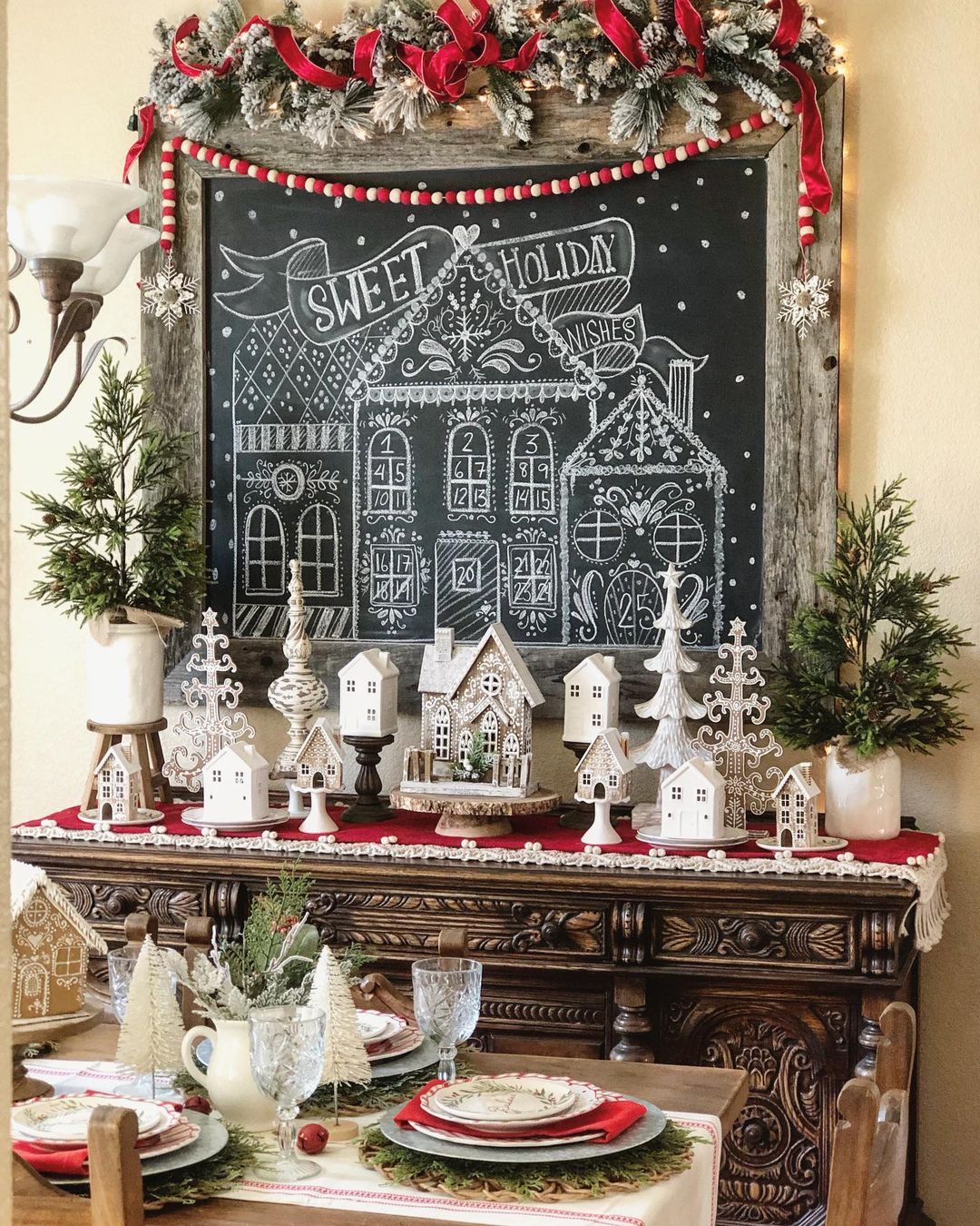 Chalkboard Christmas Village