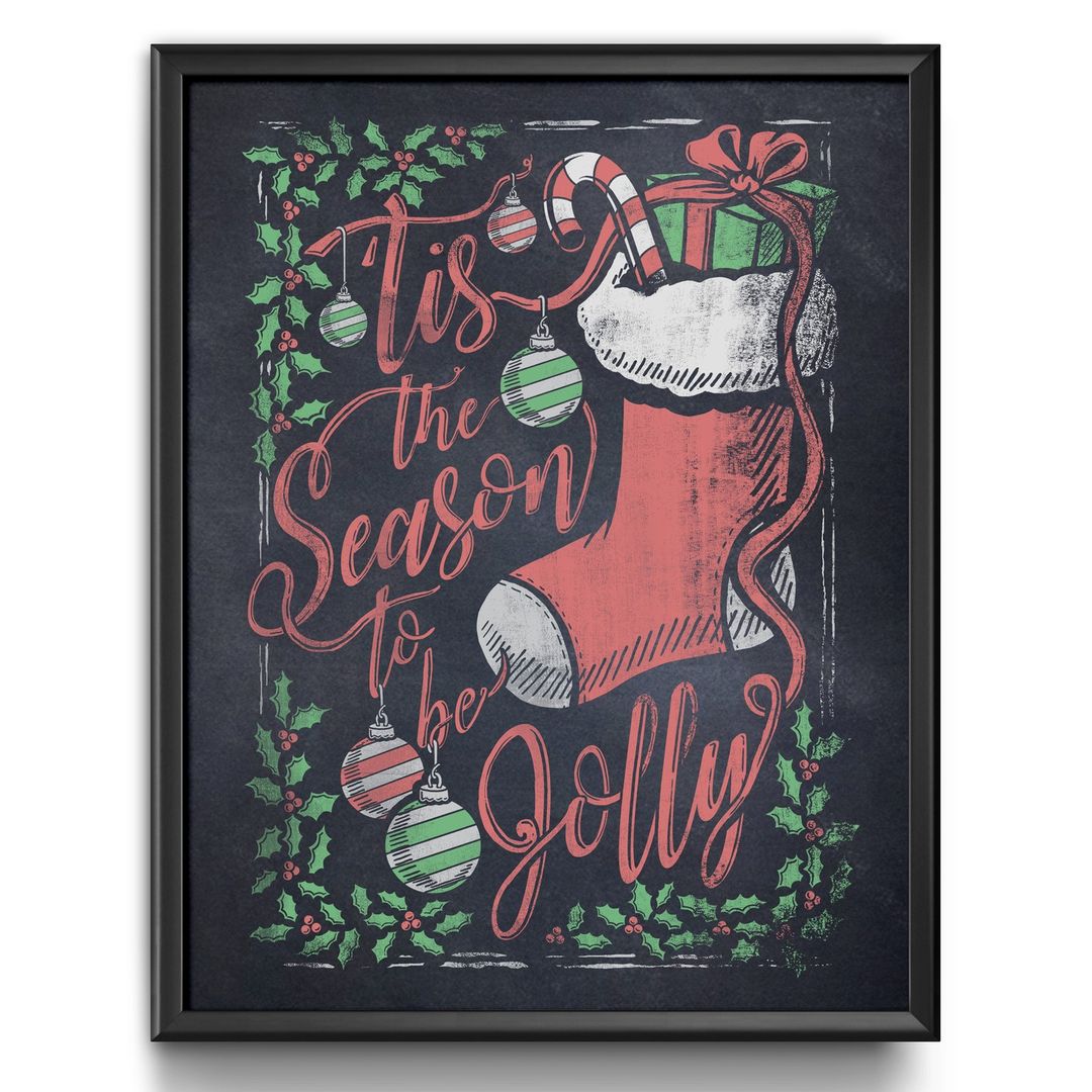 Jolly Stocking Chalkboard Art