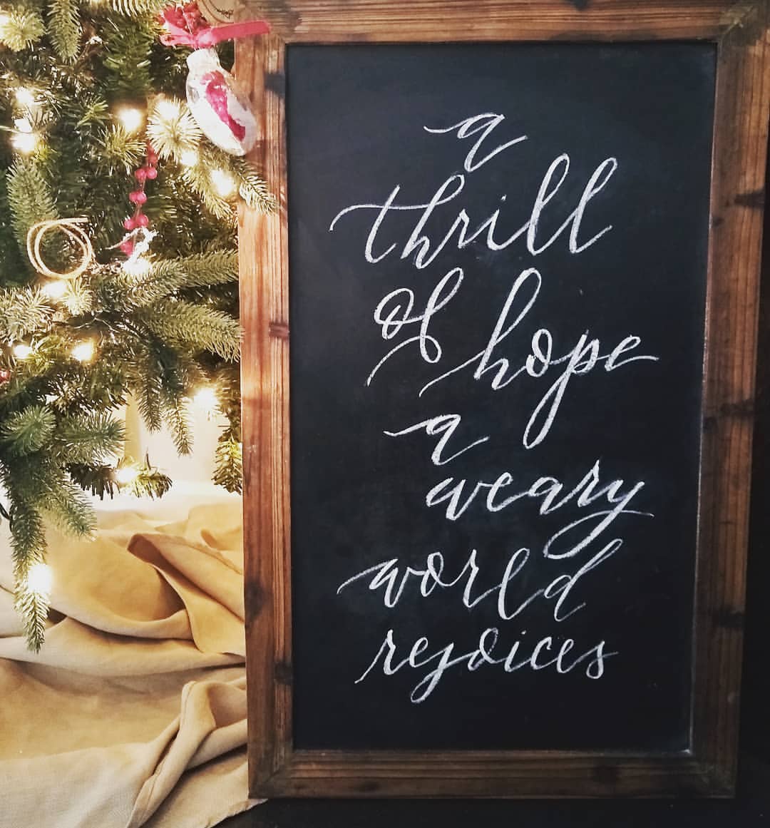 Hopeful Holiday Chalkboard Art