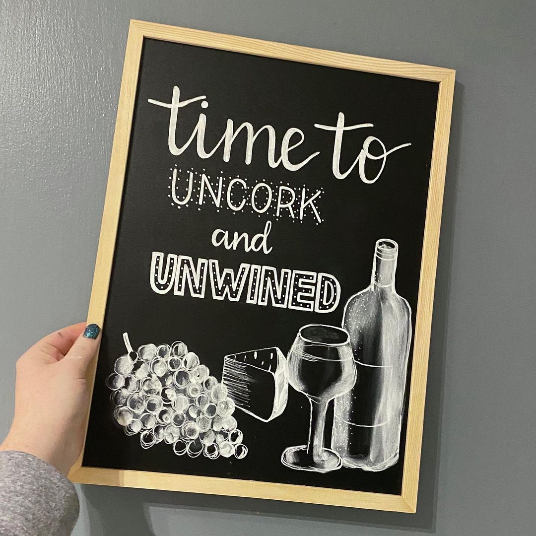 Uncork and Unwind Chalkboard