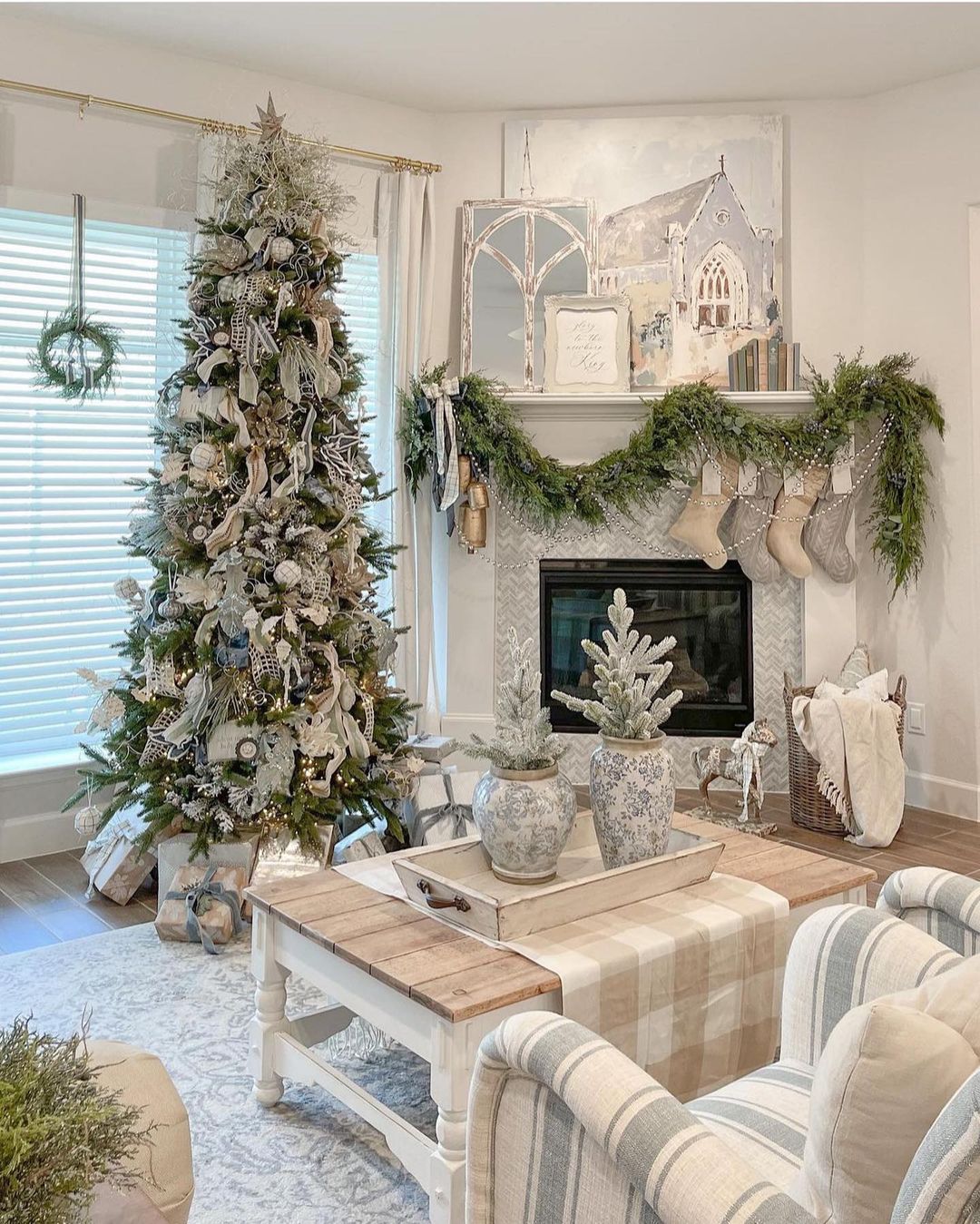 Neutral Wonderland: A Soft and Serene Christmas Living Room