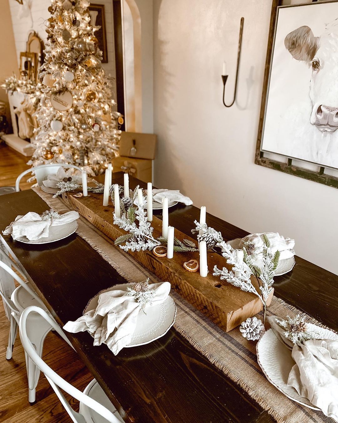 Rustic Candlelit Christmas Table