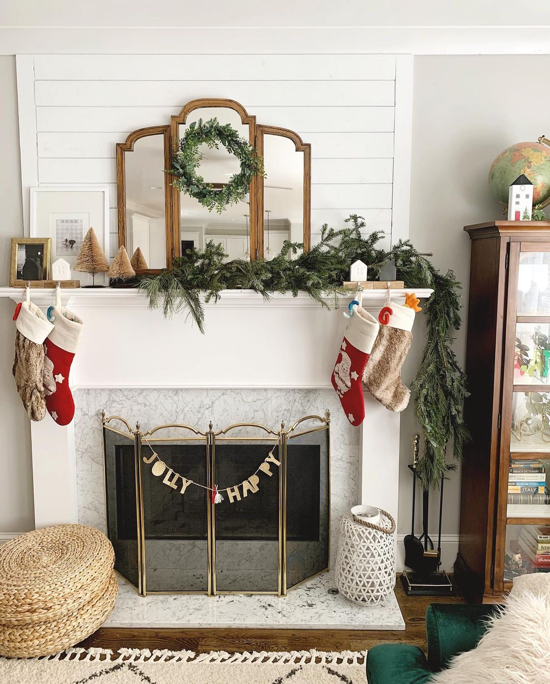 Classic Mantel with Holiday Cheer