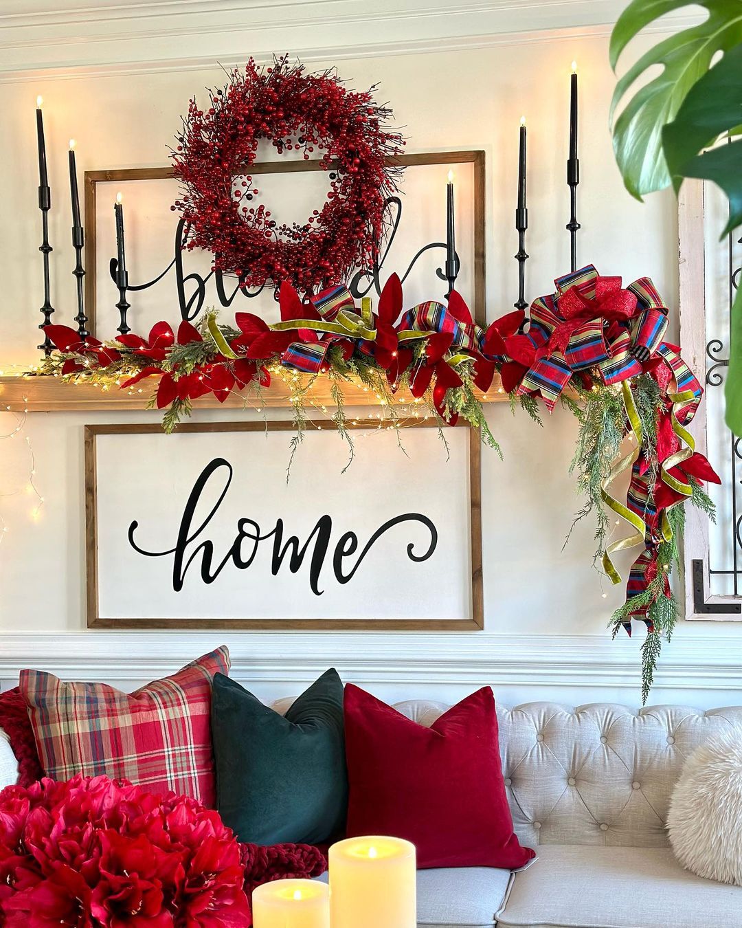  Bold & Bright Christmas Mantel