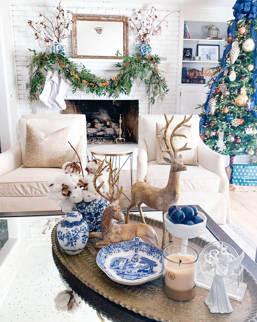 Cozy Chinoiserie Holiday Hearth