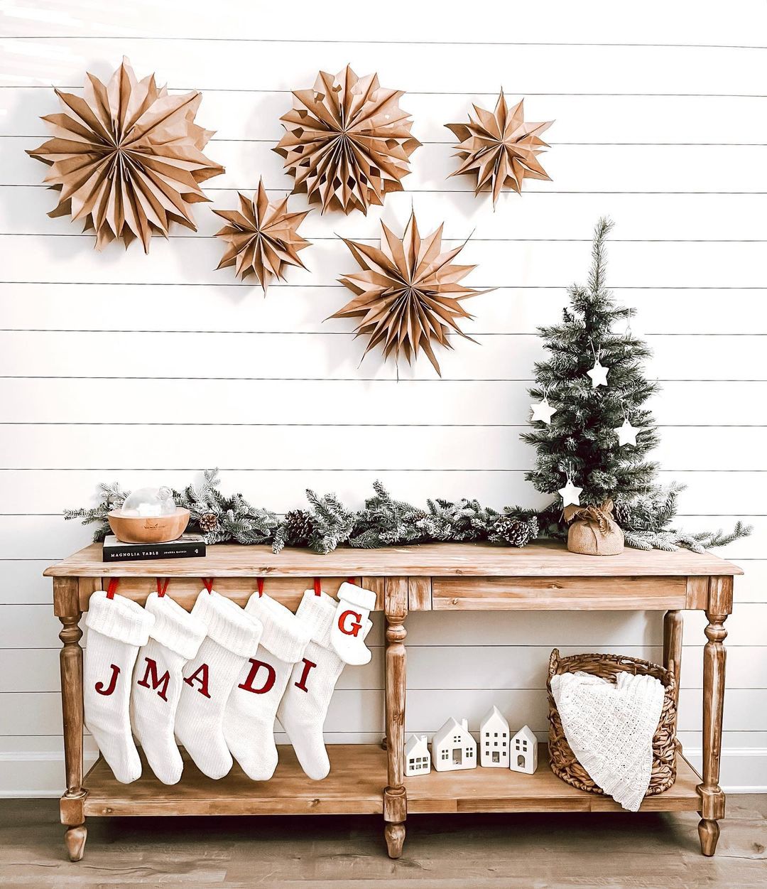 Rustic Stocking Display