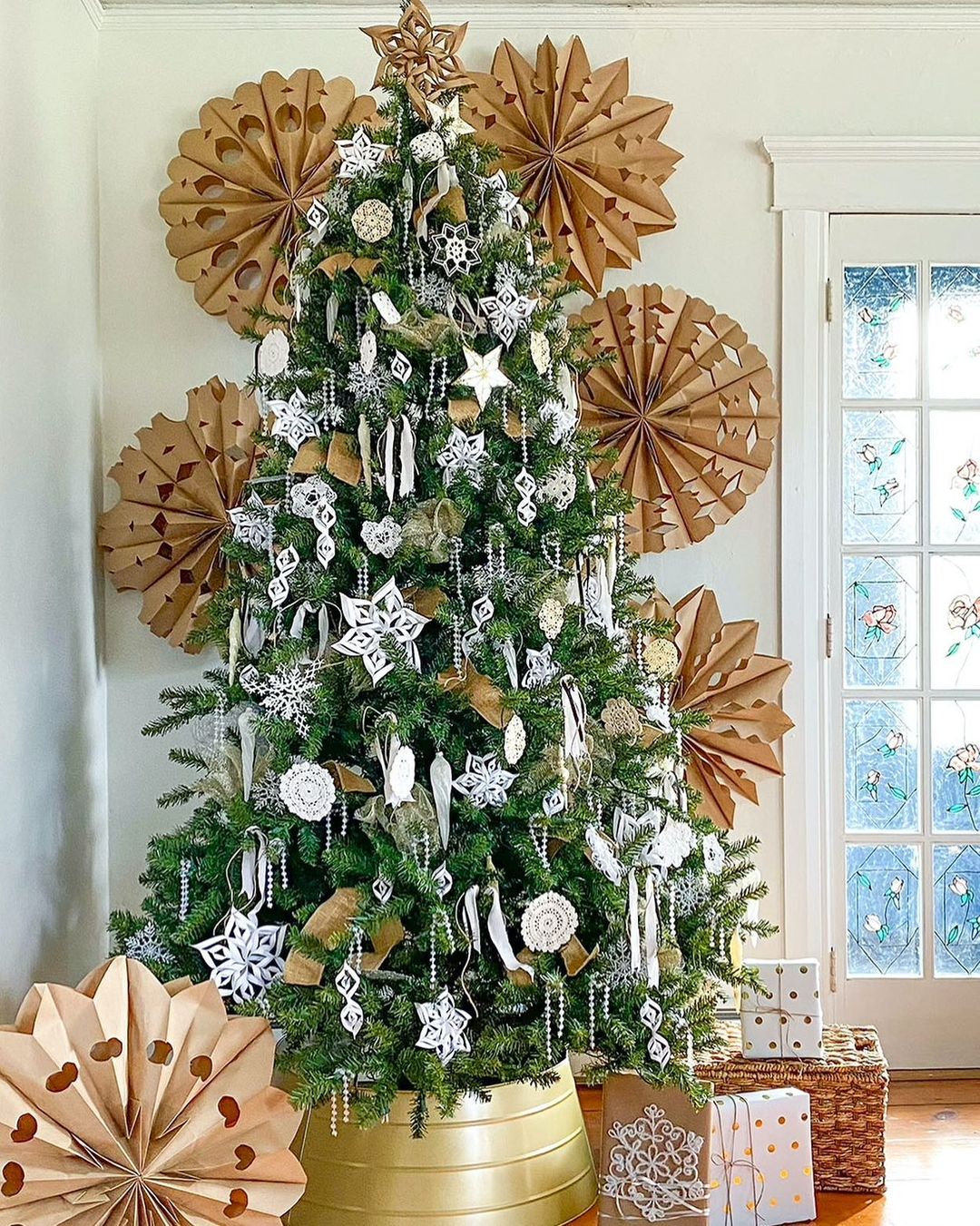 Whimsical Paper Snowflake Tree