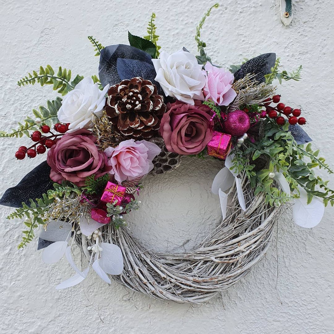 Floral Winter Romance Wreath