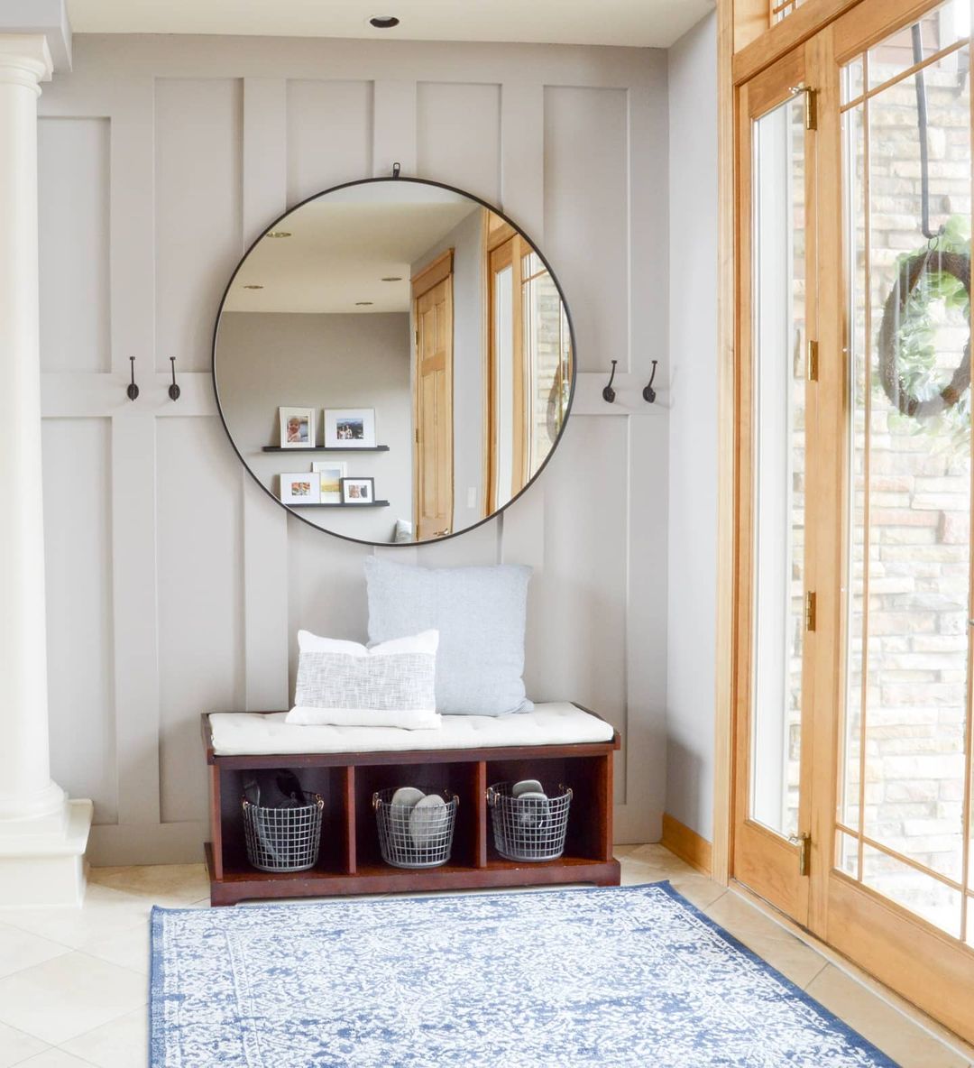 Blue Patterned Rug For Energised neutral space.