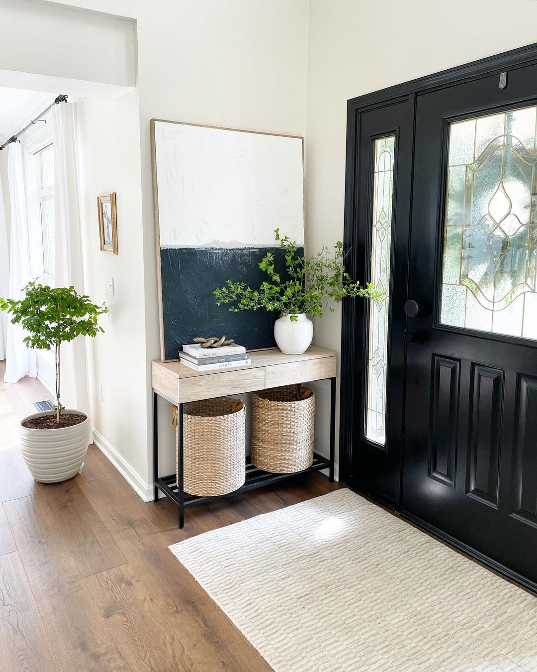 Soft Neutral Textured Foyer Cream Rug