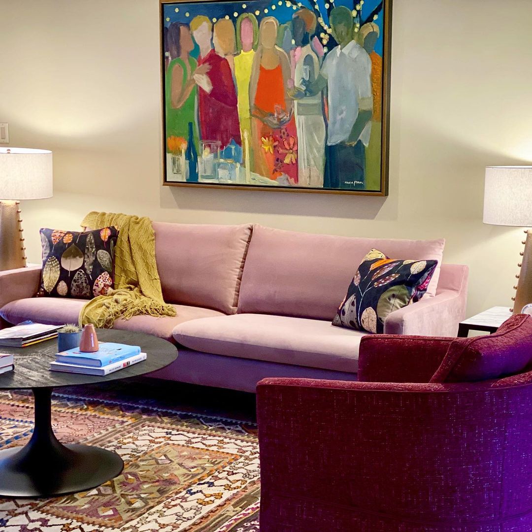 Artful Jewel-Tone Lounge