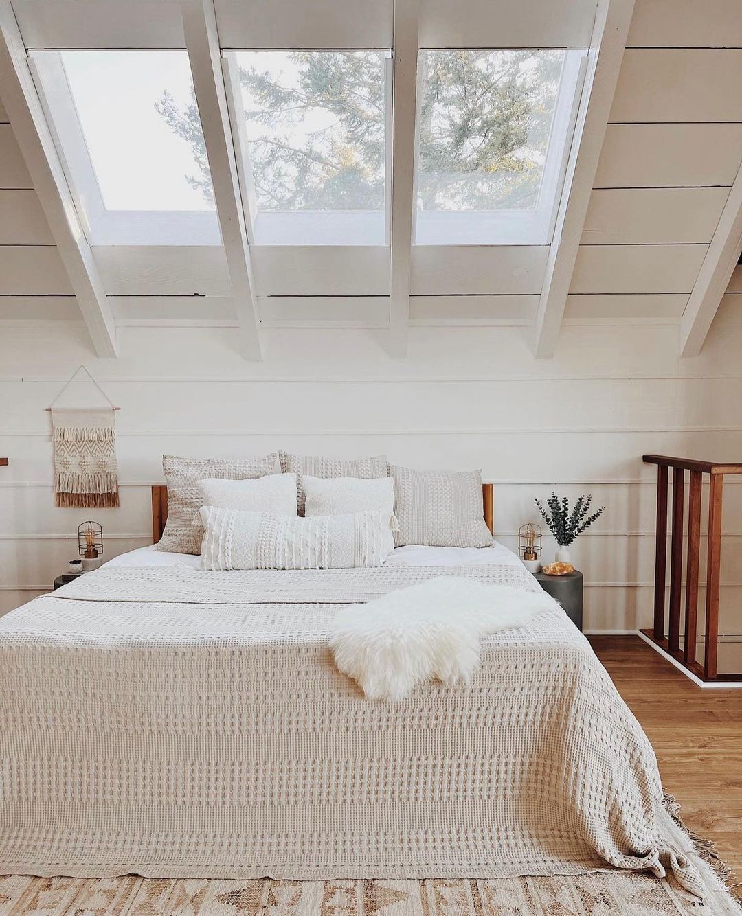 Bright White Bedroom with Cozy Textures and Boho Accents