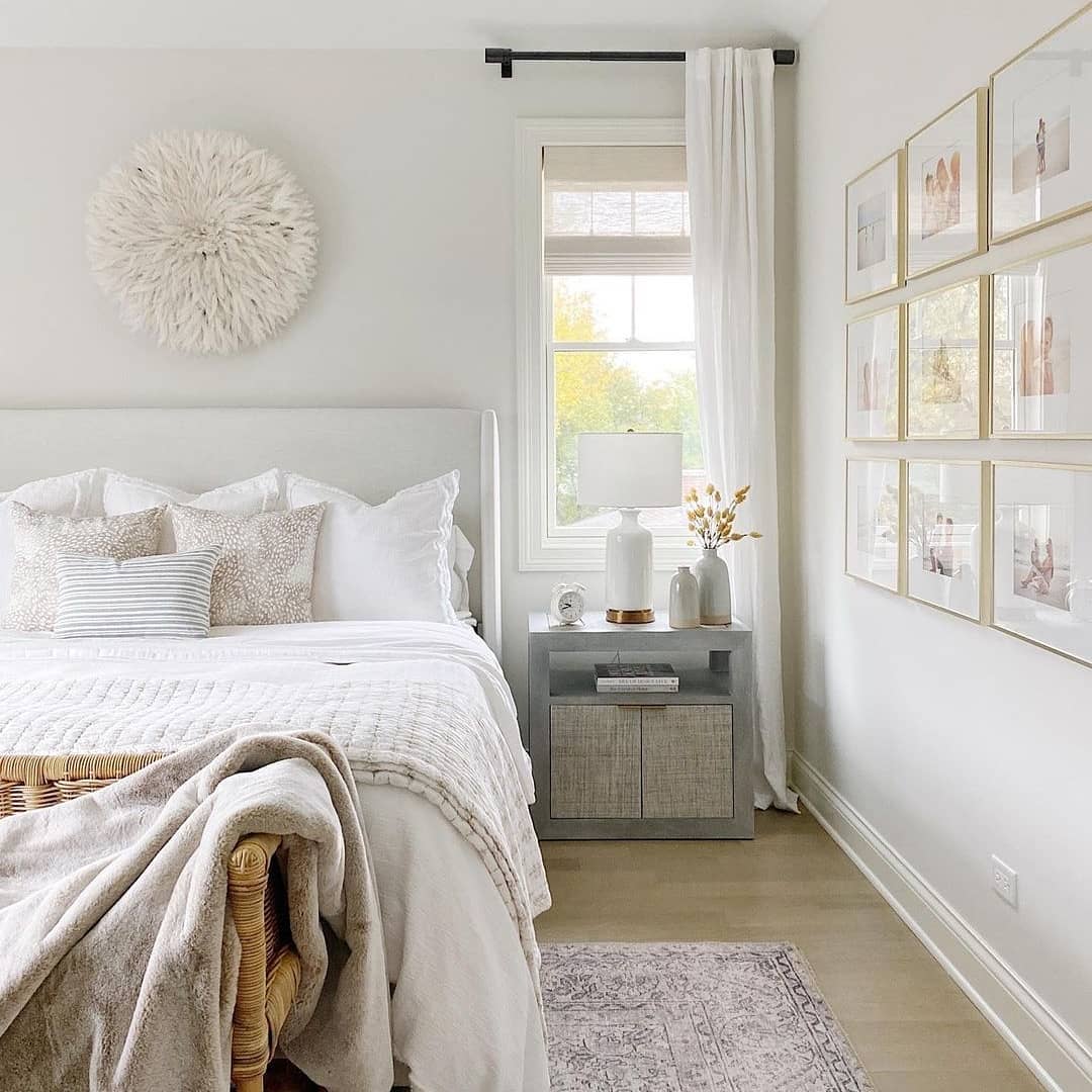 Soft White Bedroom with Personal Touches