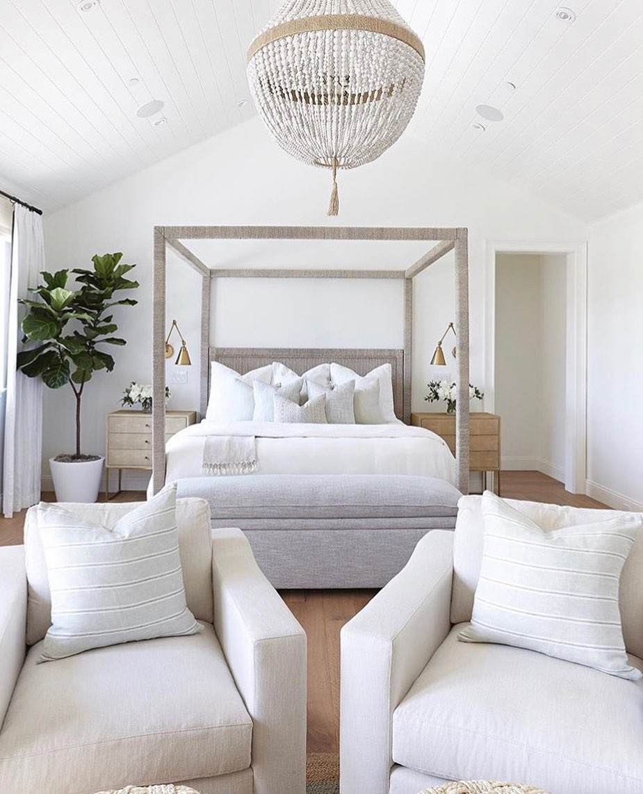 Elegant White Bedroom with Coastal Accents