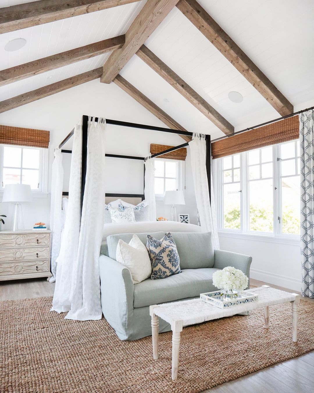 Rustic White Bedroom with Coastal Touches