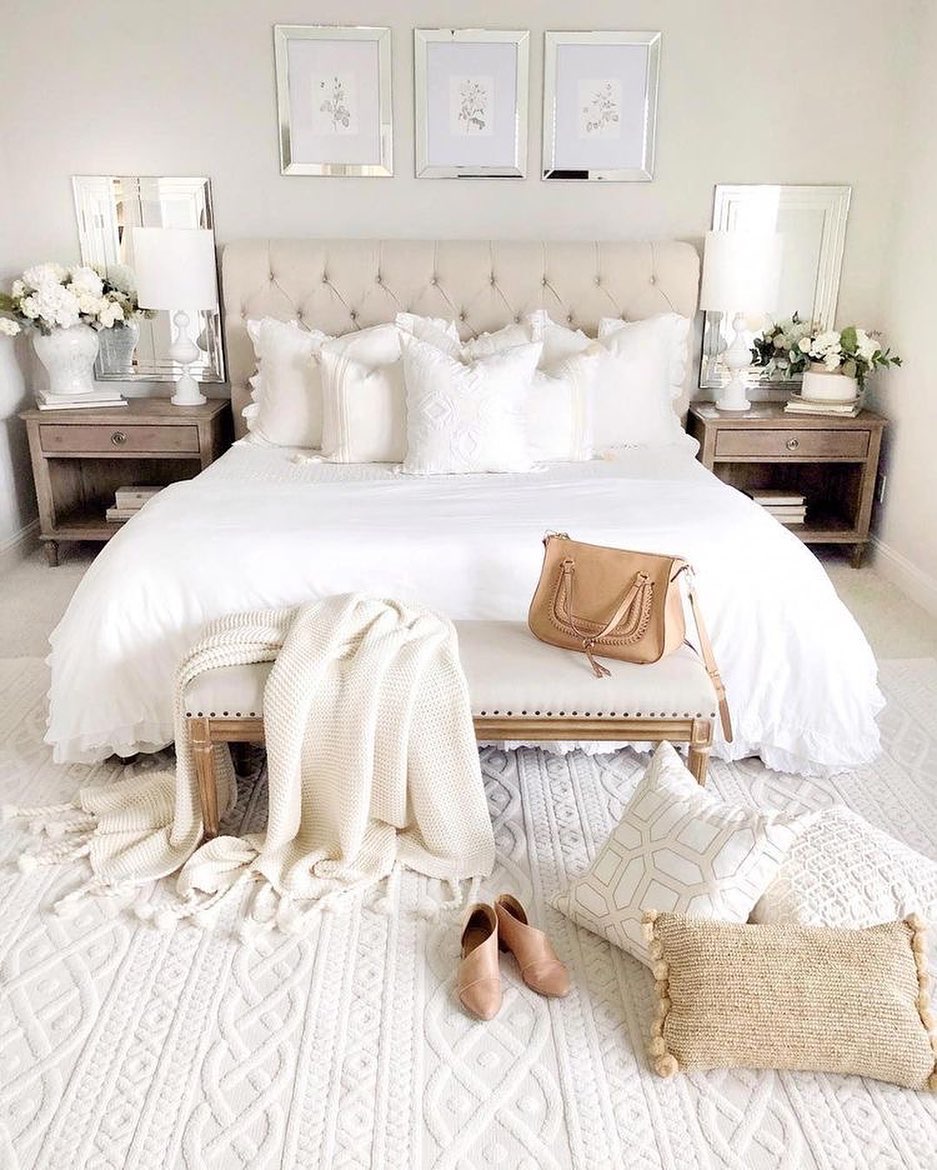 Elegant White Bedroom with Soft Accents