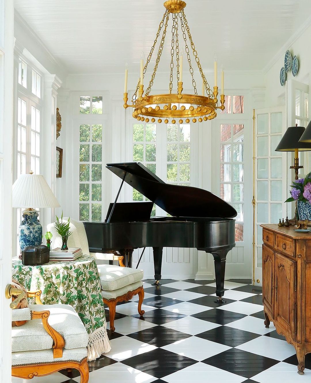 Classic Elegance in a Sunroom