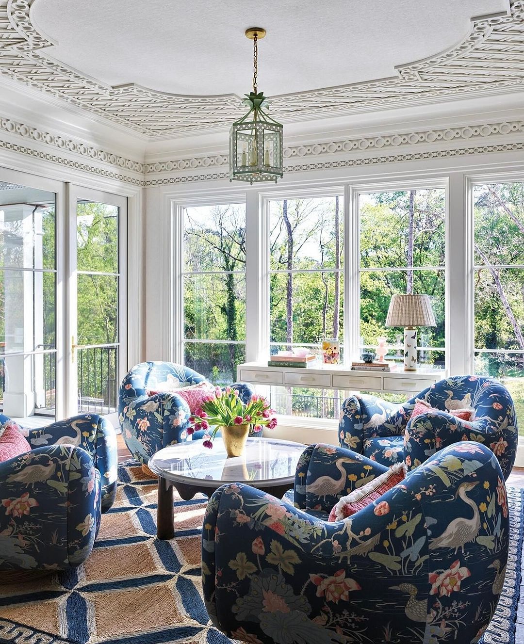 Floral Elegance in a Sunroom