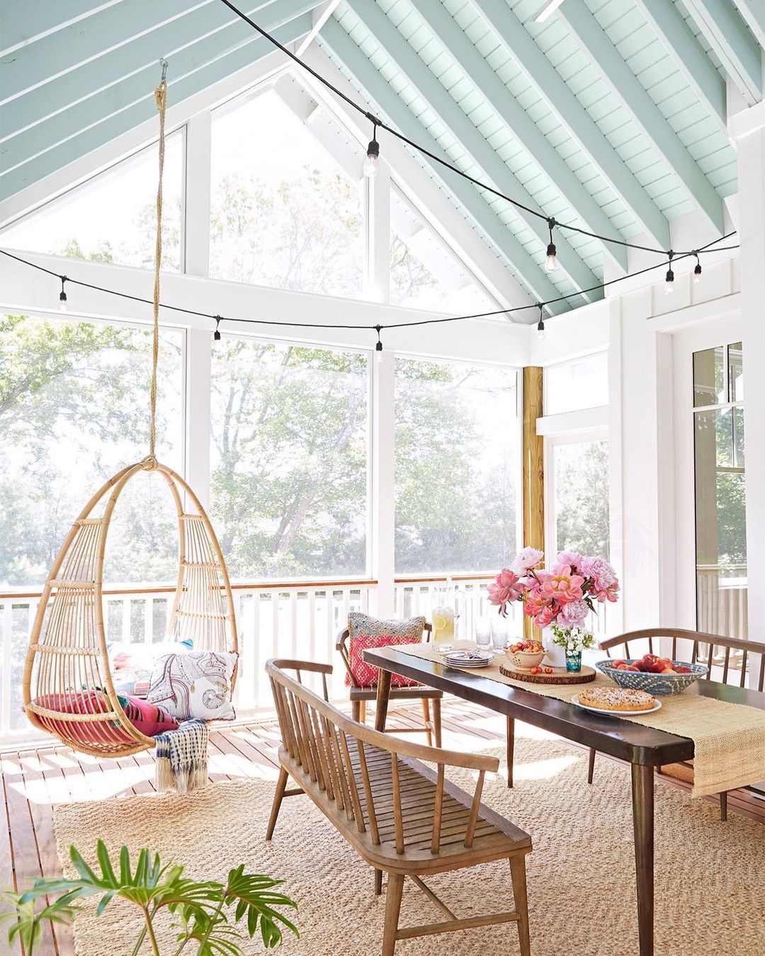 Bright and Breezy Sunroom Dining