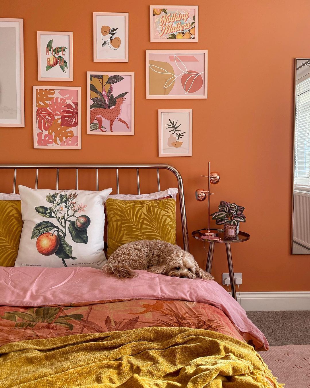 Artful Gallery Wall With Vibrant Bedding