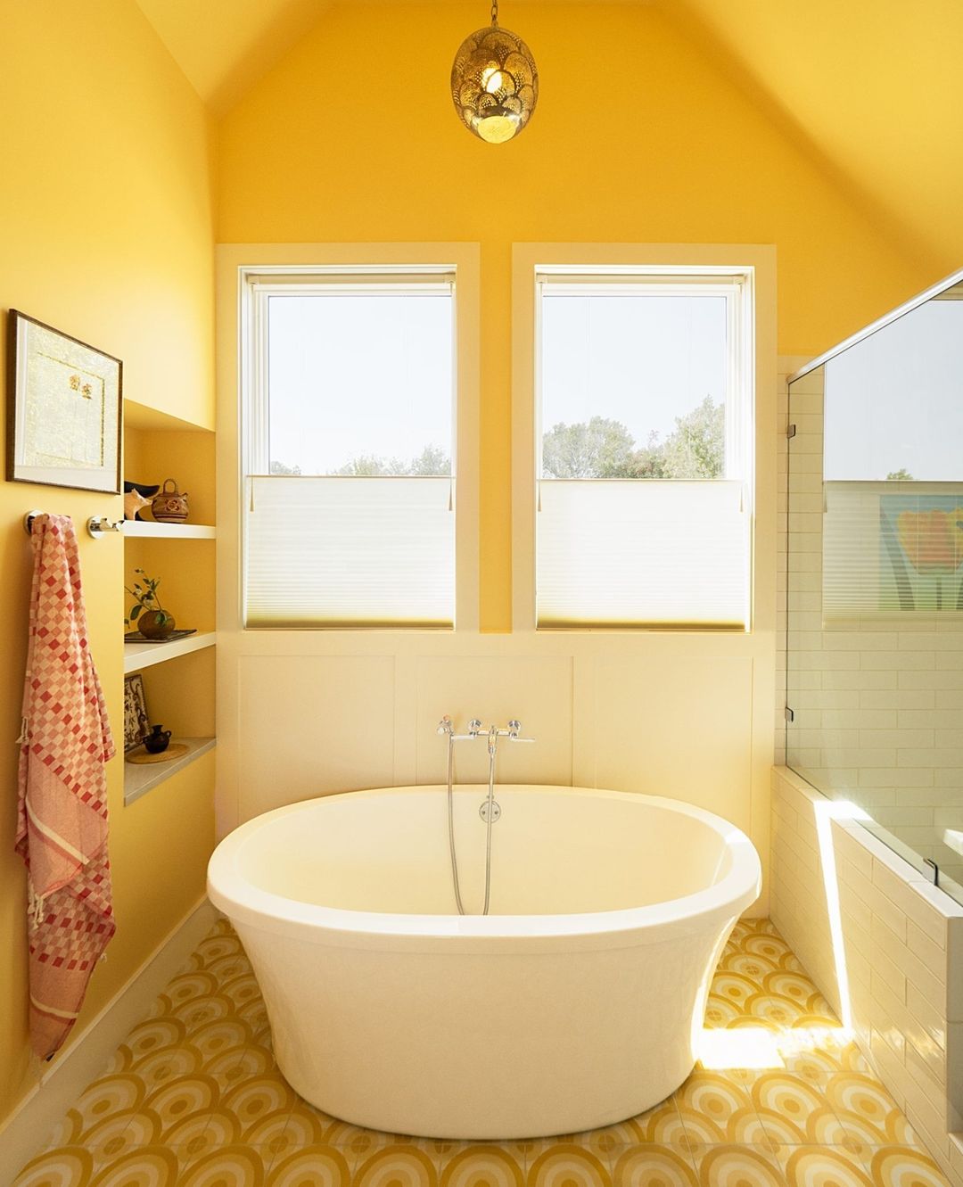 Warm Yellow With Retro-Inspired Tiles