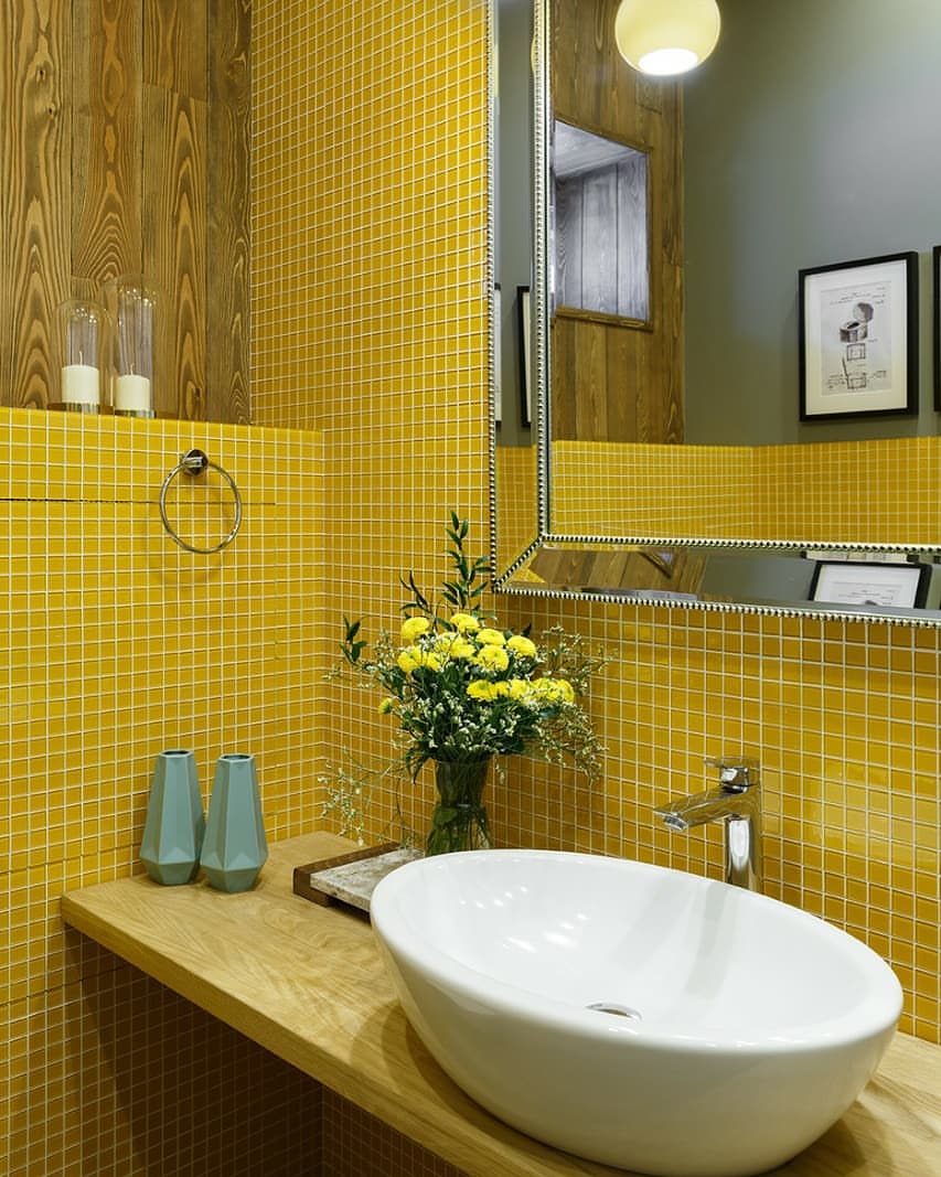 Vibrant Yellow With Natural Wood