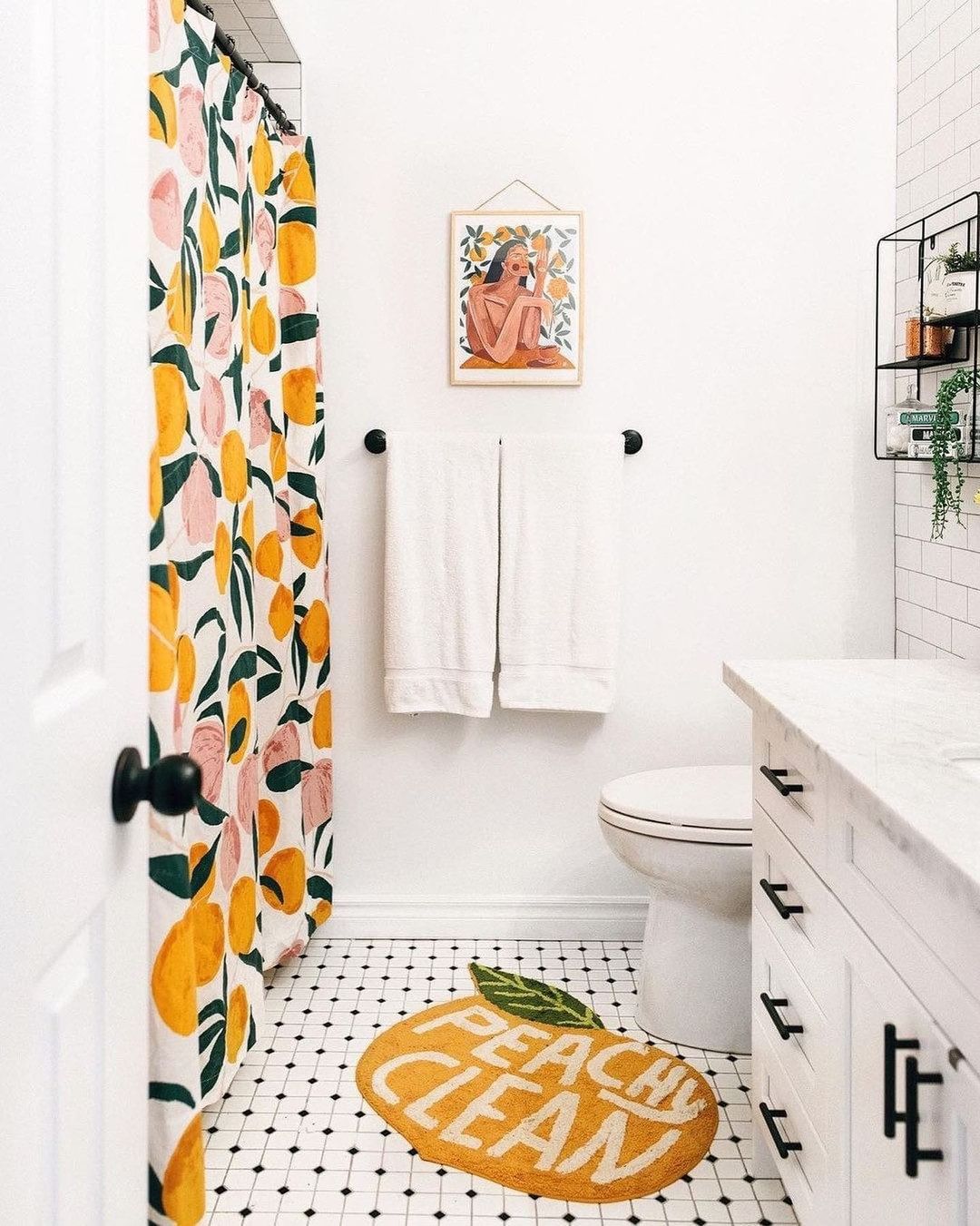 Cheerful Bathroom With Citrus Details