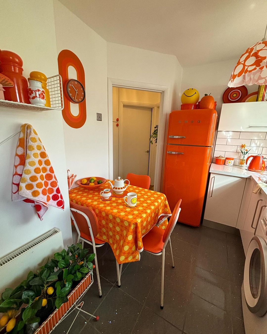 Bold Orange Accent Captures 1960s Charm