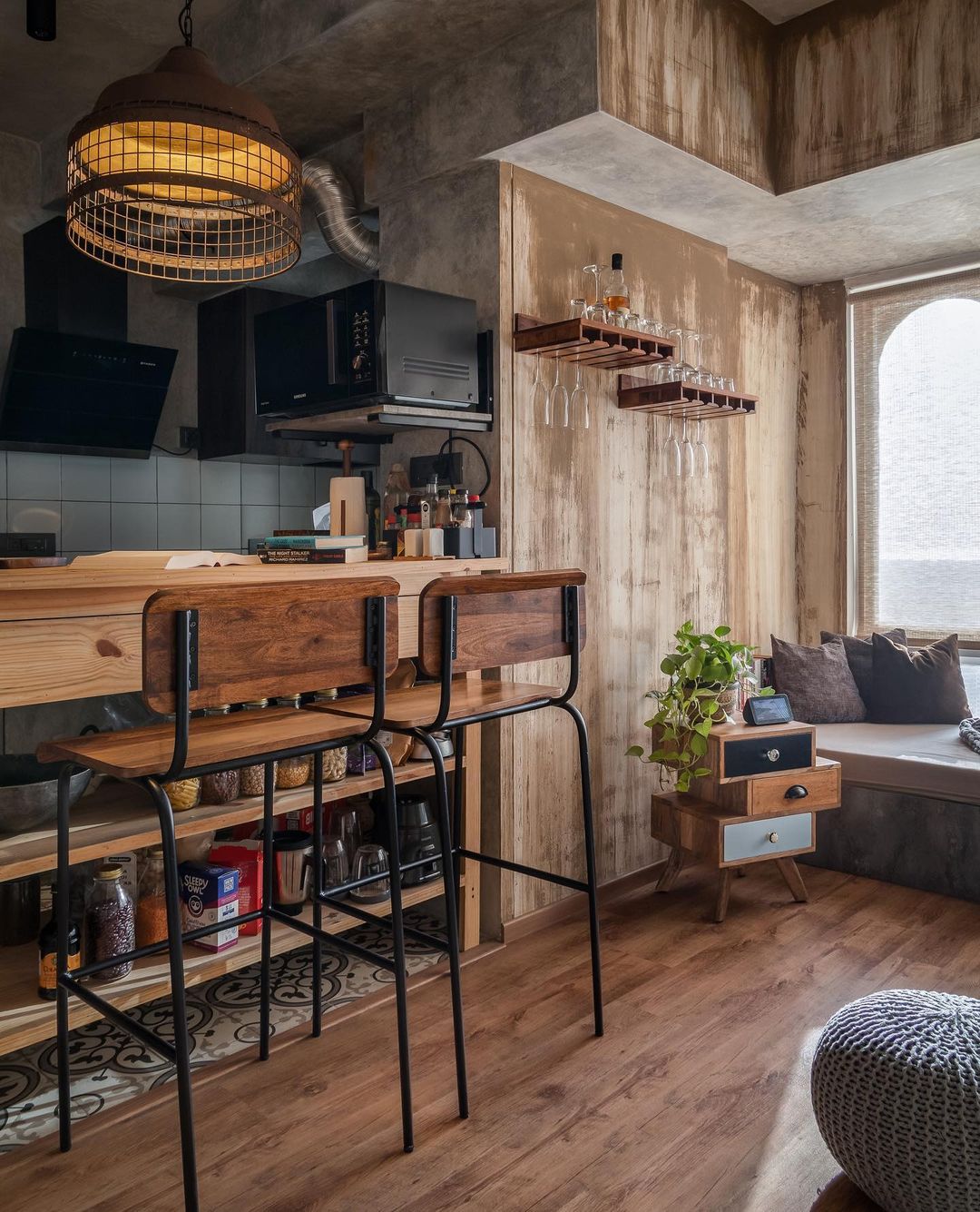 Rustic-Industrial Vibes with Cozy Touches