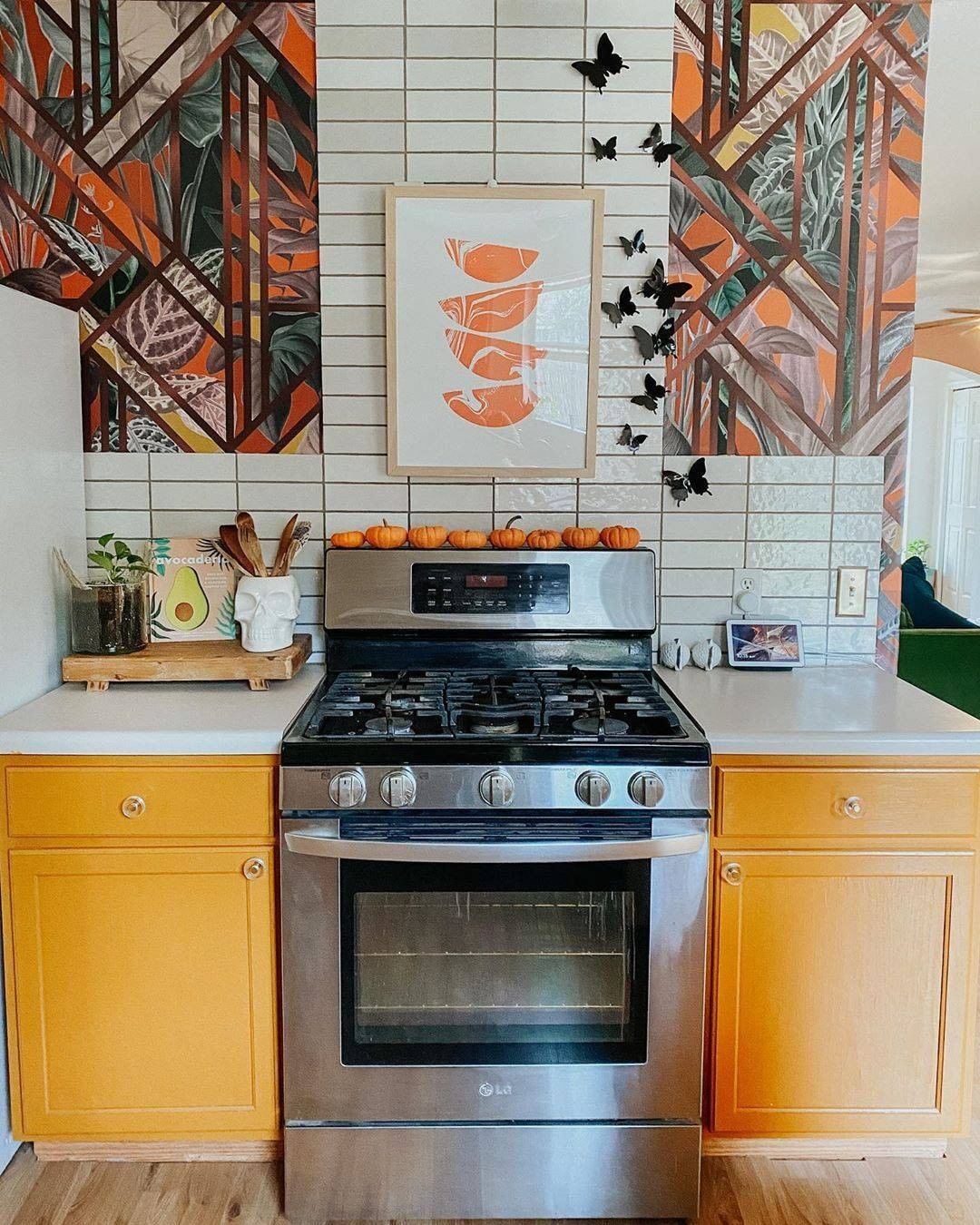 Artistic Flair with Playful Orange Touches