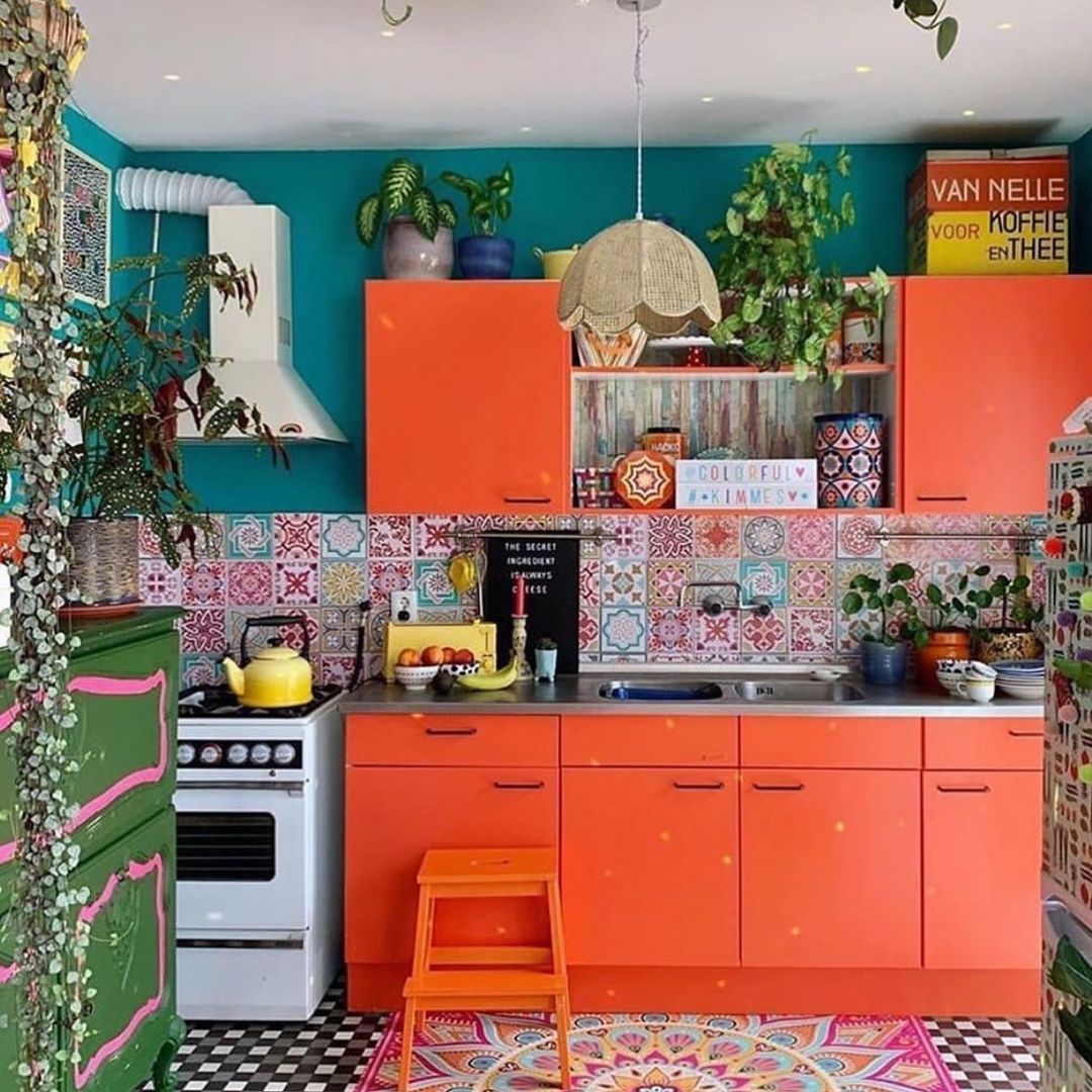 Eclectic Boho Style With Bold Orange Flair