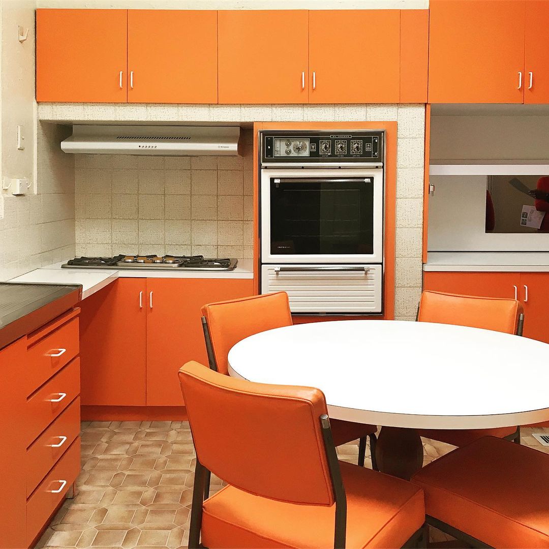 Unified Retro Charm With Bold Orange