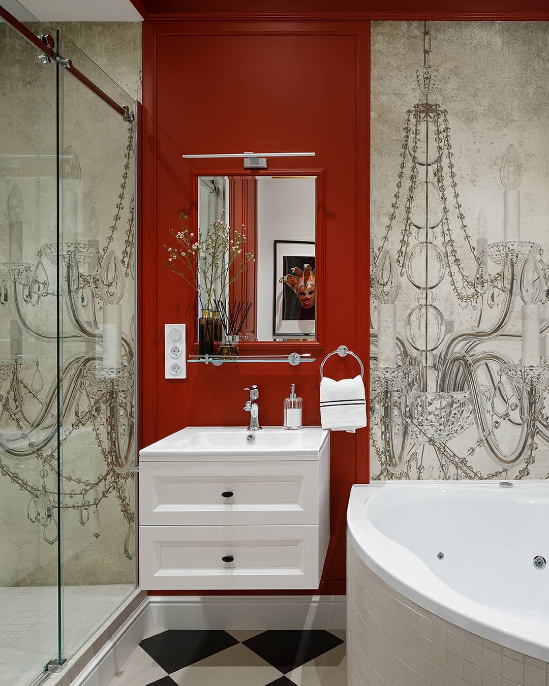 Bold Red Meets Artistic Elegance