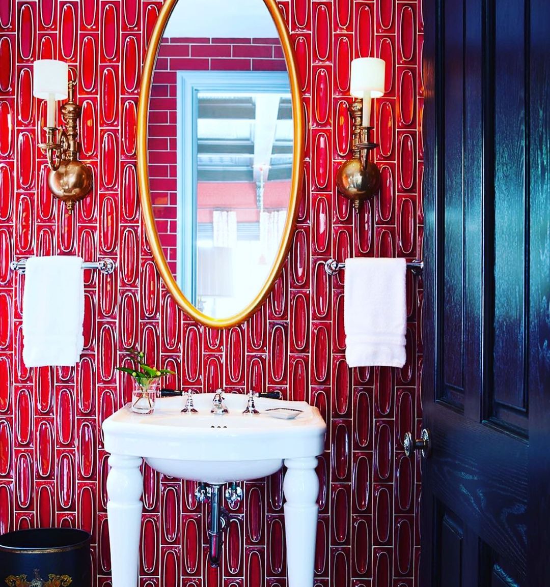 Retro Red Tiles With Glam Accents