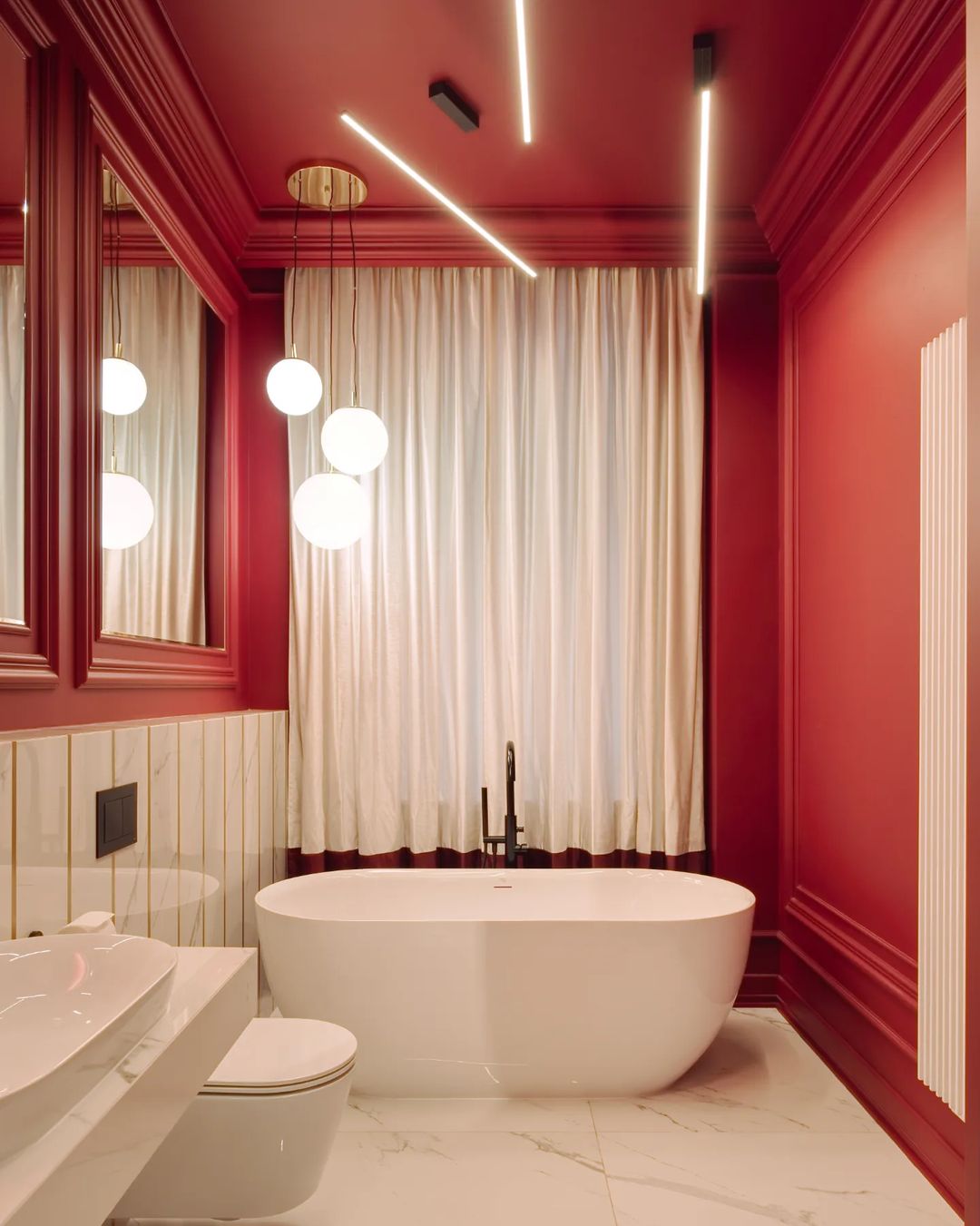 Bold Red Elegance Meets Minimalist Luxury