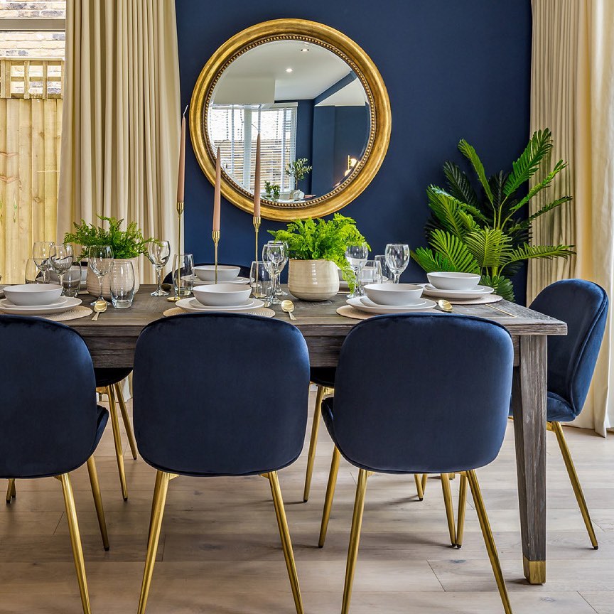 Navy Elegance with Gold Accents