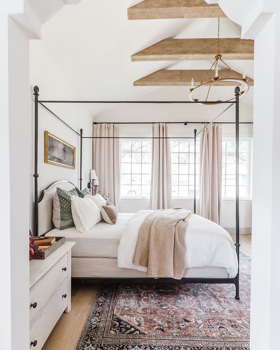 Wood Beams And Soft Elegance