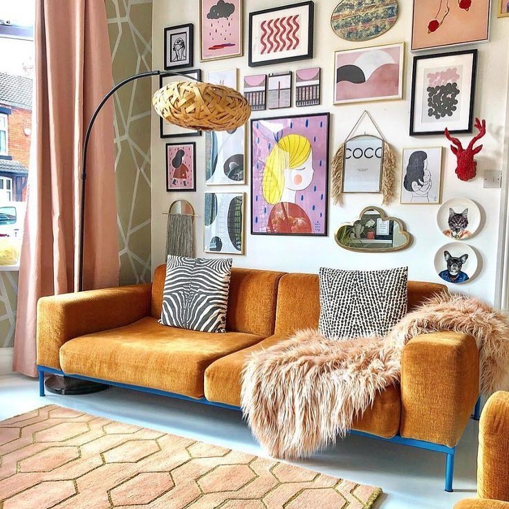 Retro Whimsy With A Mustard Sofa