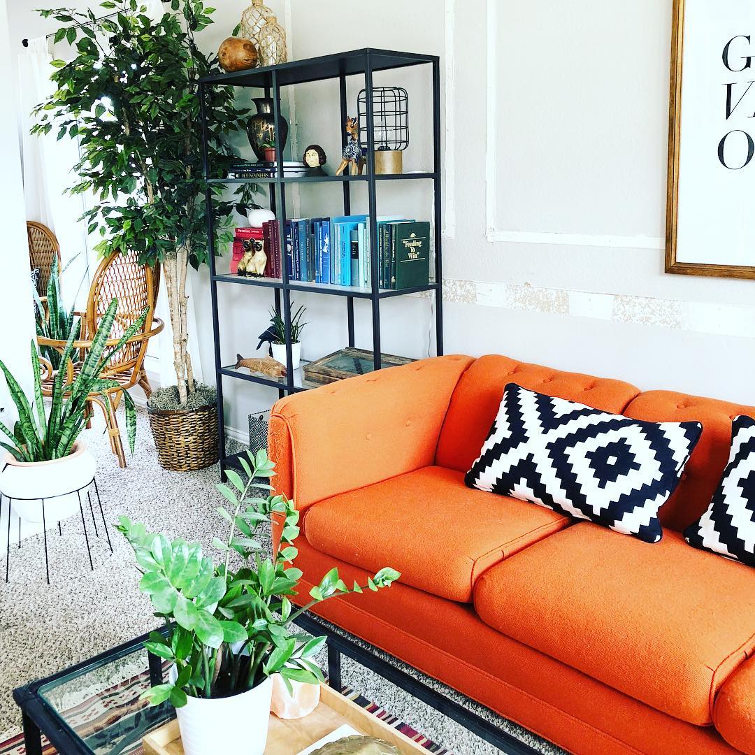 Vibrant Orange Sofa With Modern Flair