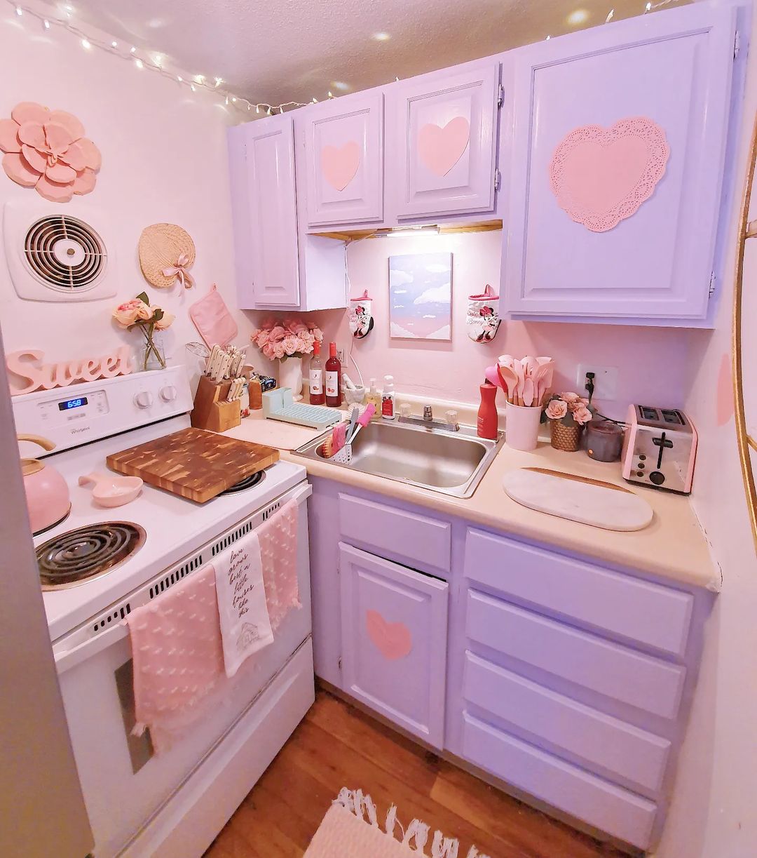 Whimsical Pastel Kitchen With Heartfelt Touches