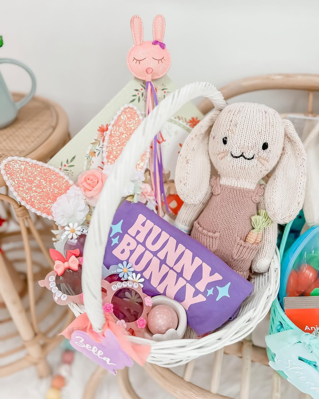 Whimsical Easter Basket With Glitter Accents