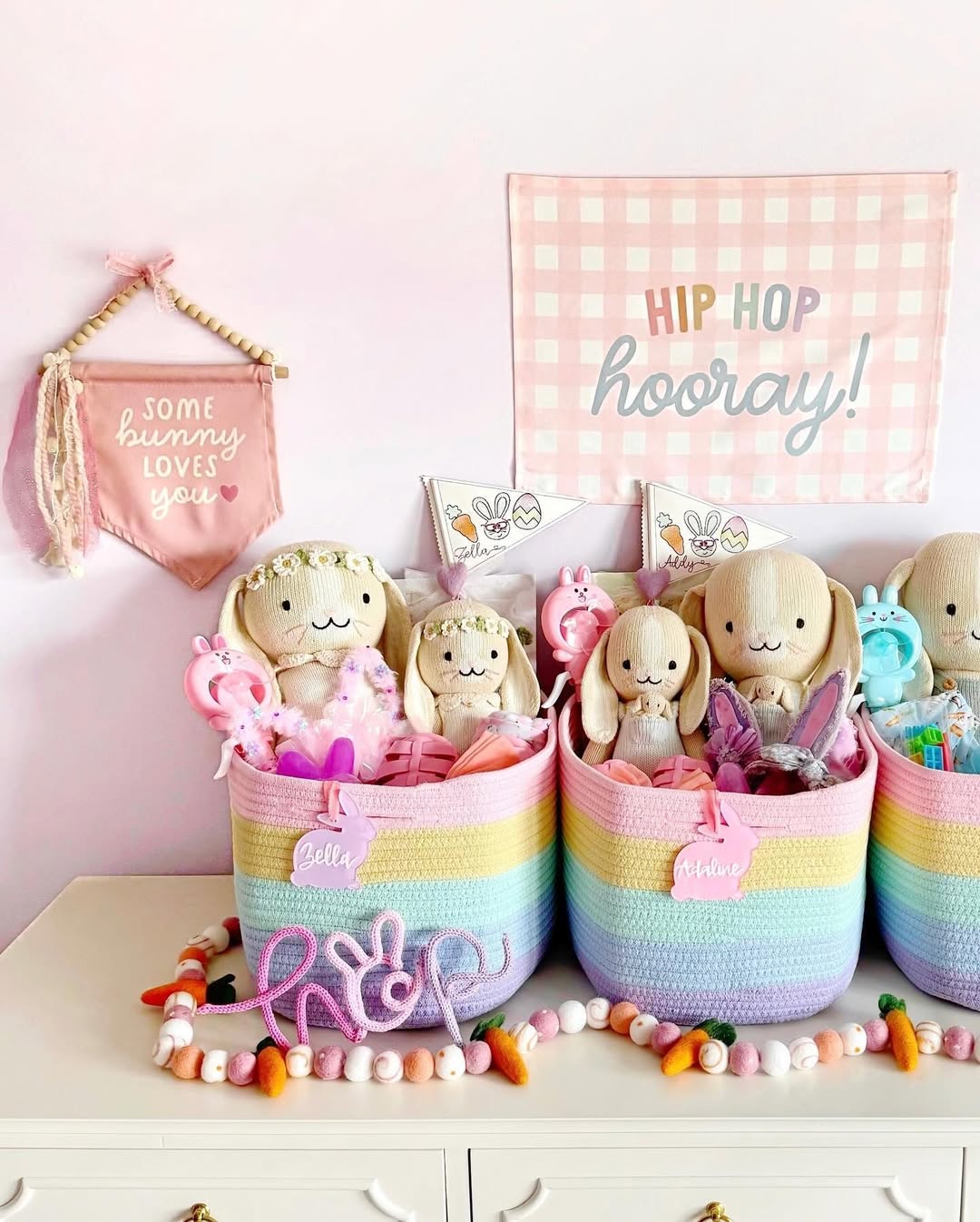 Rainbow Easter Baskets With Whimsical Touches