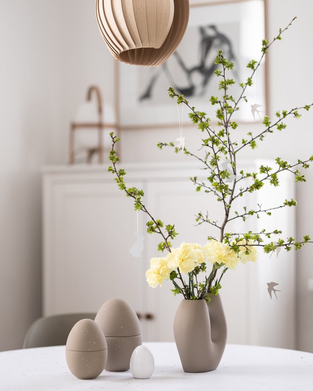 Modern Easter Centerpiece With Earthy Tones