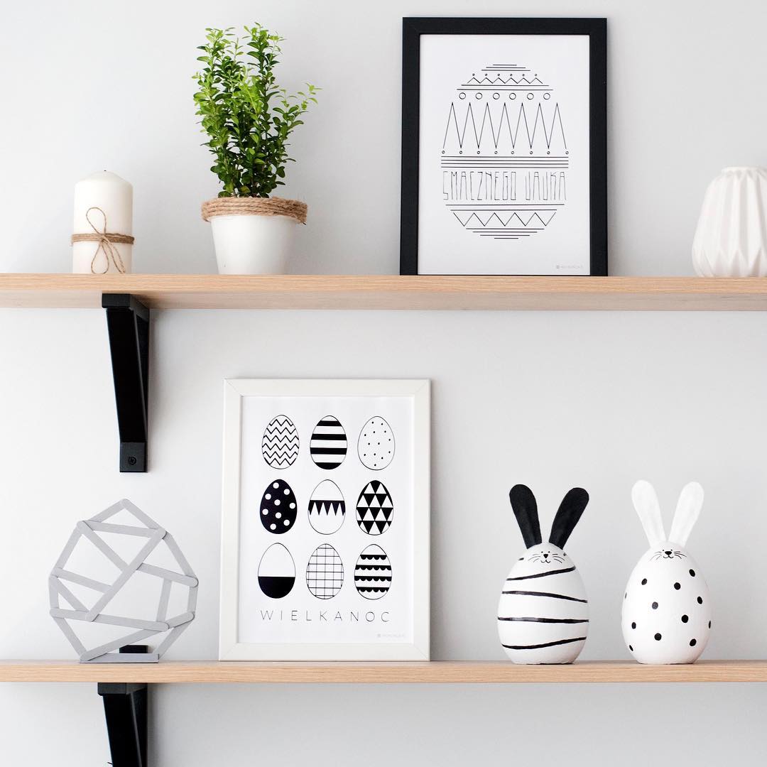 Modern Scandinavian Easter Shelf Decor