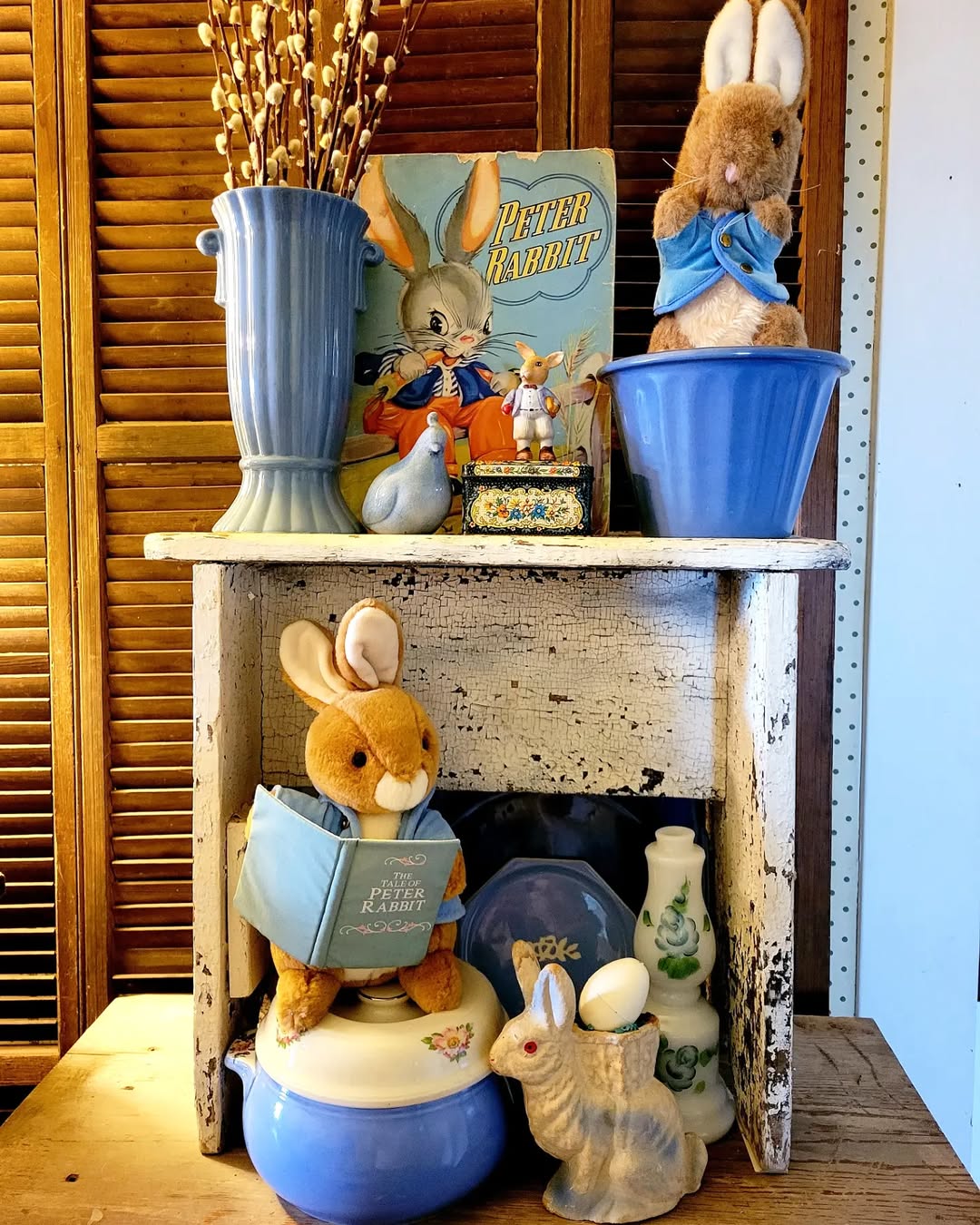 Peter Rabbit Nostalgia In Blue And White